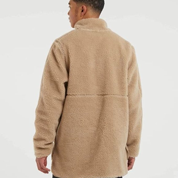 Nike Yoga Therma-Fit Sherpa Fleece Pullover Training Sweatshirt DD2182-247 Khaki - Picture 3 of 11